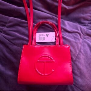 TELFAR SMALL RED SHOPPING BAG